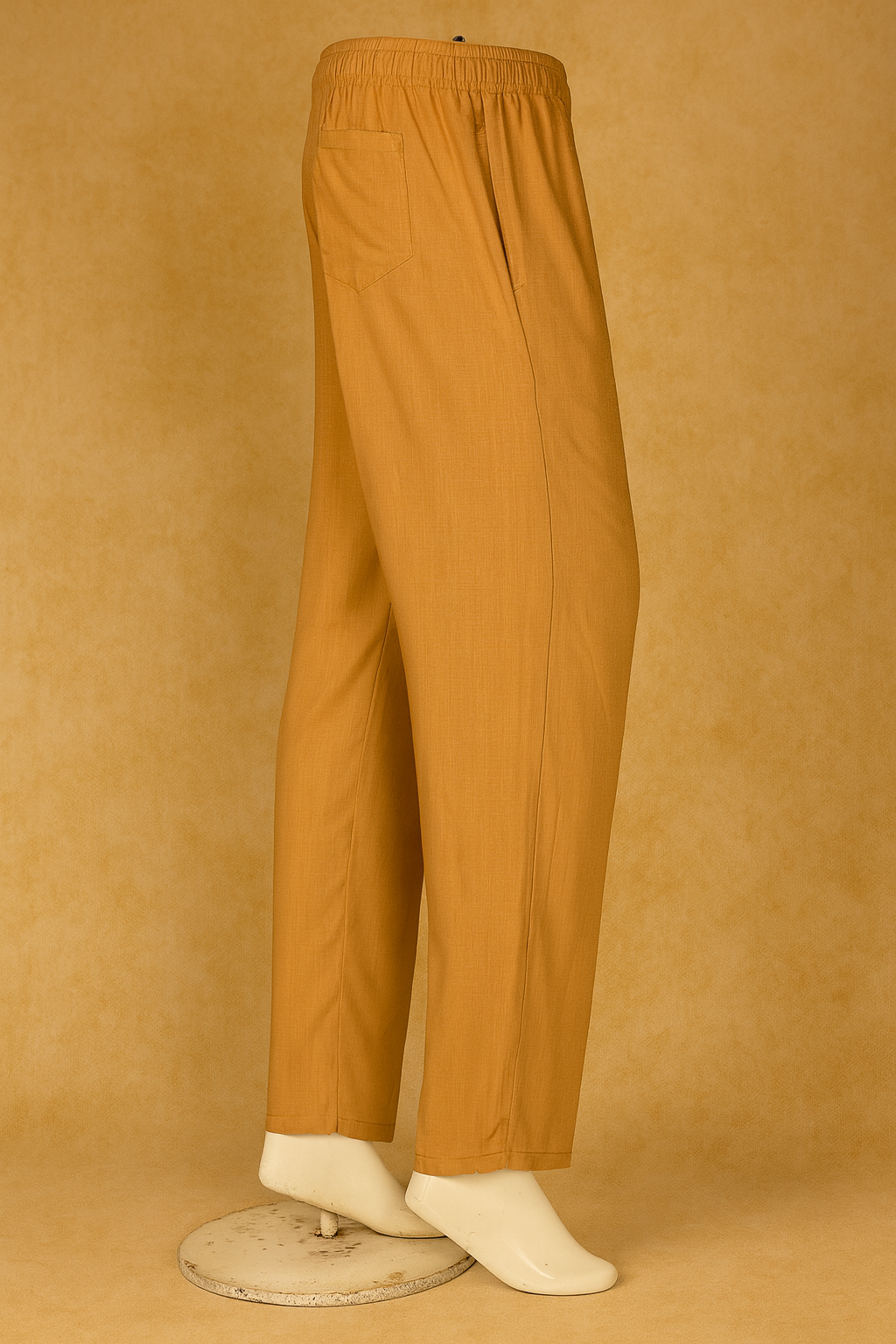 Linen Straight Fit Pants with Side & Back Pockets and drawstrings