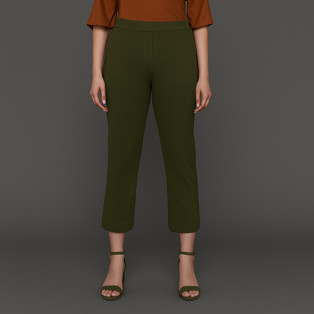 Short Flexi Rib Pant – Women’s Stretchable Ribbed Bottoms