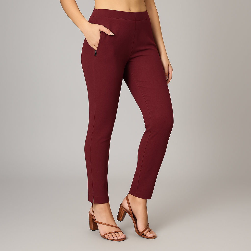 Women’s Straight Pants with Side Slit and Zipper Pocket– Multiple Colors 4XL TO 5XLSizes