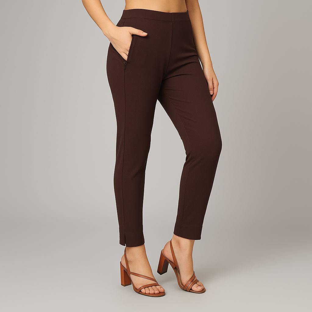 Women’s Straight Pants with Side Slit and Zipper Pocket– Multiple Colors 4XL TO 5XLSizes
