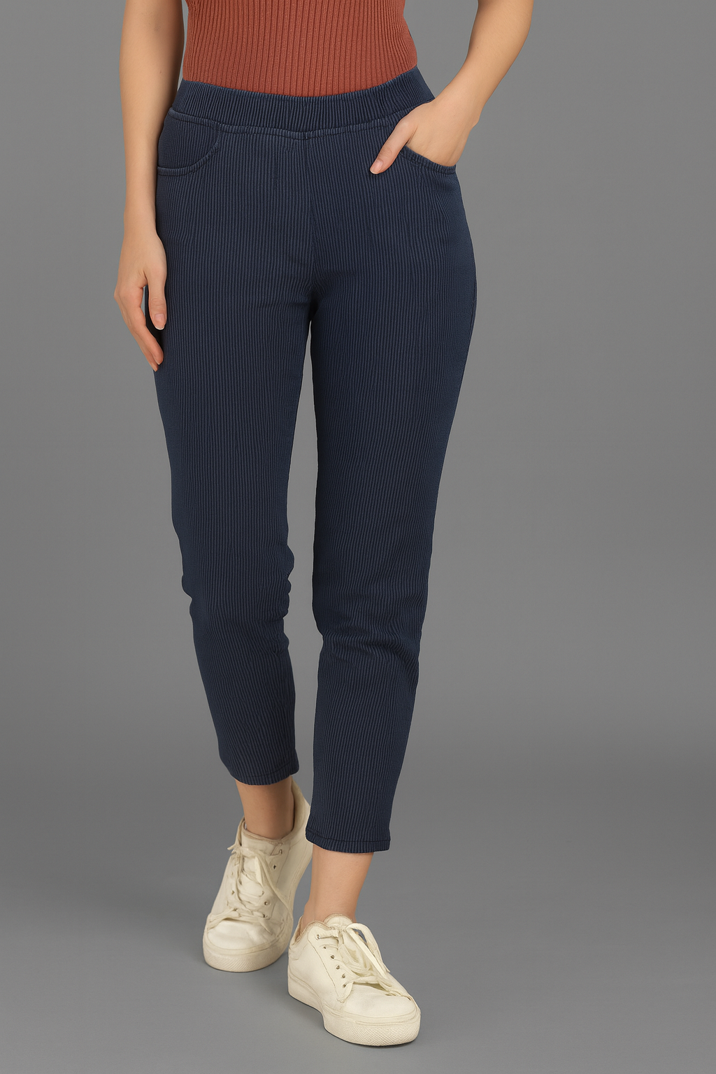 Denim Stripe Pant – Women’s Slim Fit Striped Jeans