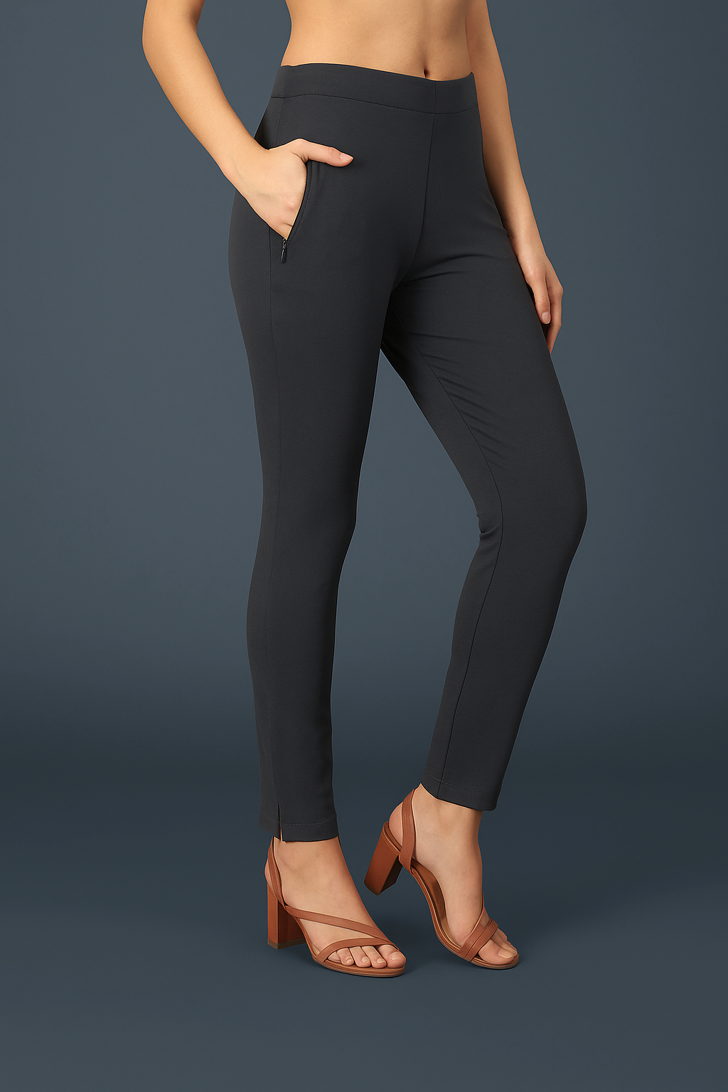 Women’s Straight Pants with Side Slit and Zipper Pocket– Multiple Colors 4XL TO 5XLSizes