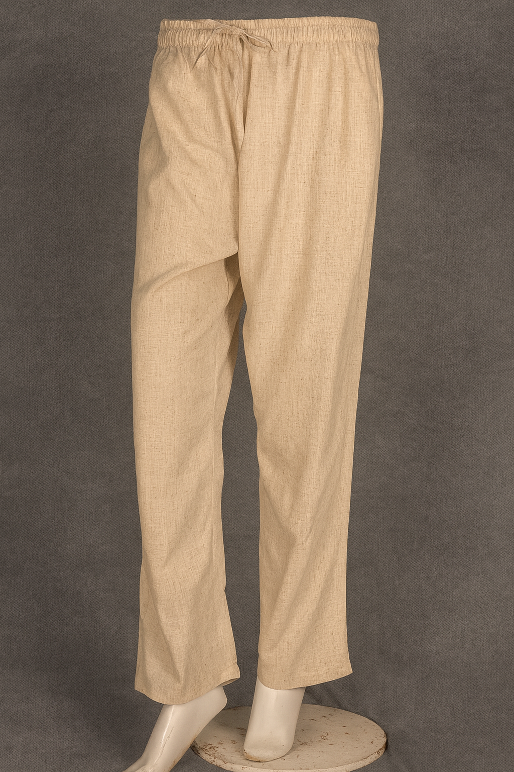 Linen Straight Fit Pants with Side & Back Pockets and drawstrings