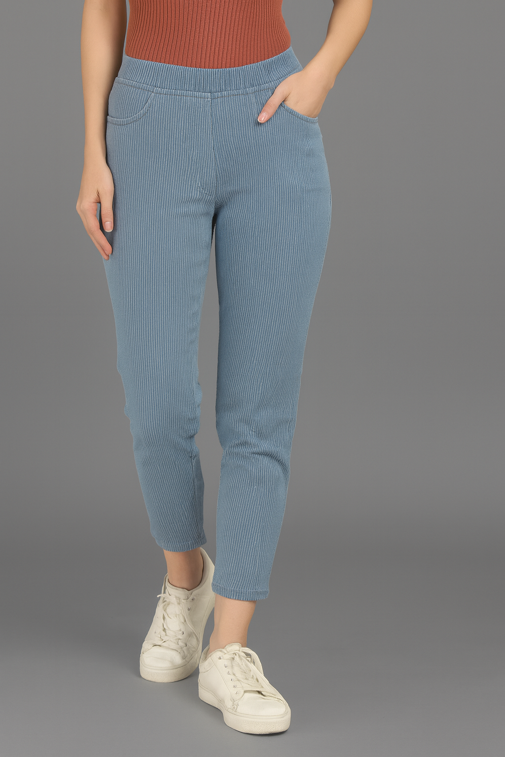 Denim Stripe Pant – Women’s Slim Fit Striped Jeans