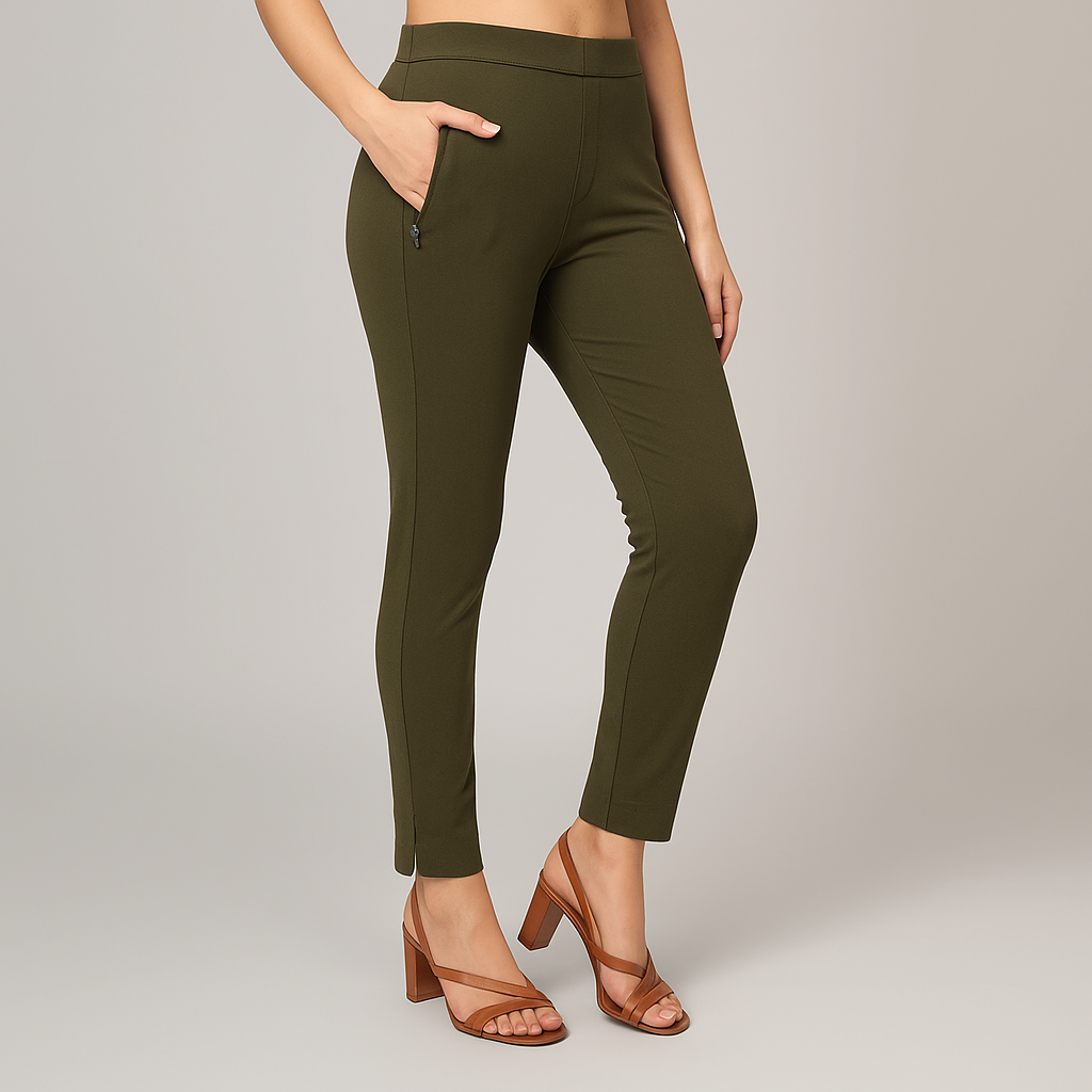 Women’s Straight Pants with Side Slit and Zipper Pocket– Multiple Colors 4XL TO 5XLSizes