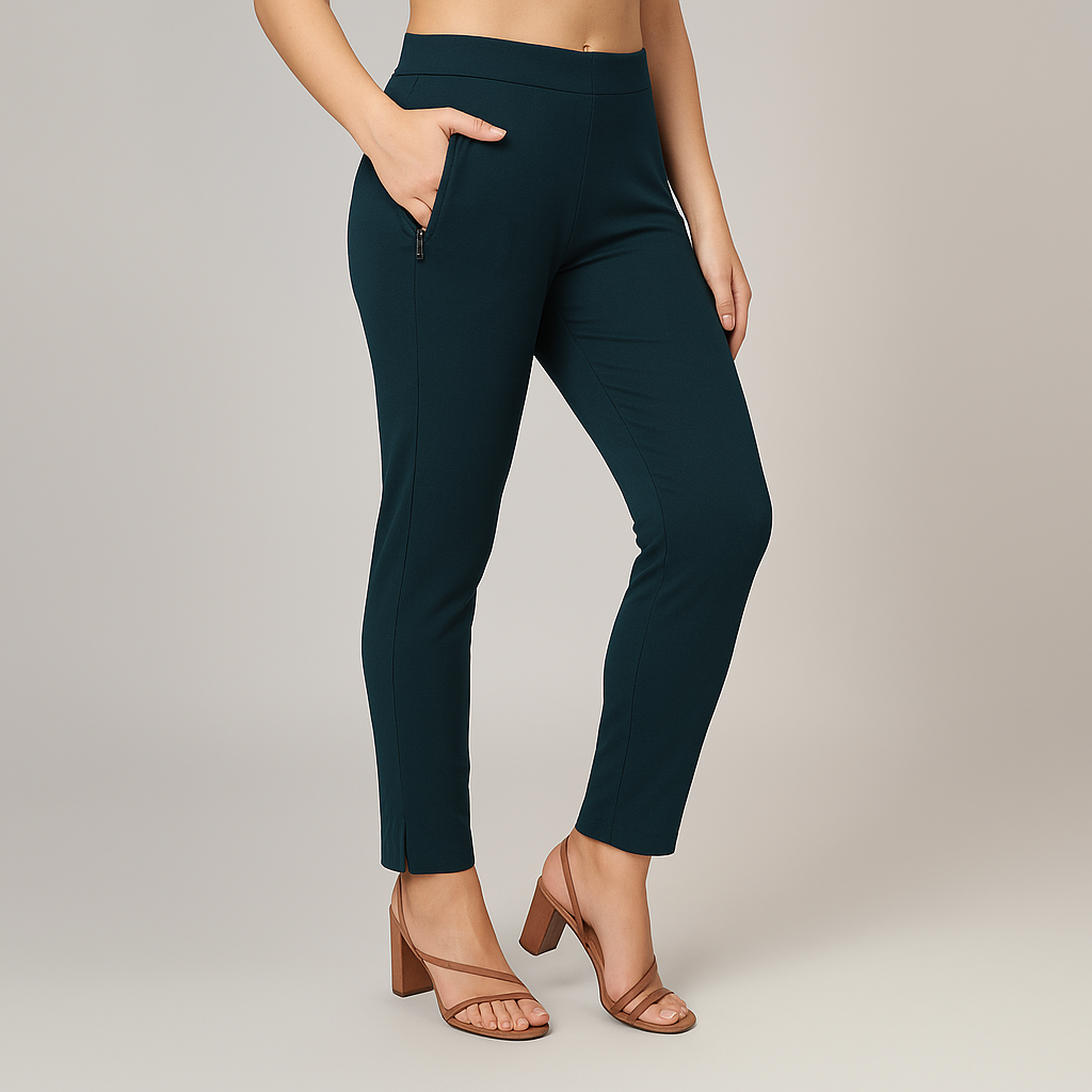 Women’s Straight Pants with Side Slit and Zipper Pocket– Multiple Colors 4XL TO 5XLSizes