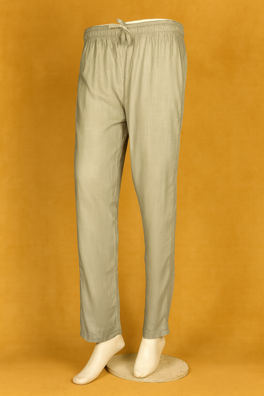 Linen Straight Fit Pants with Side & Back Pockets and drawstrings