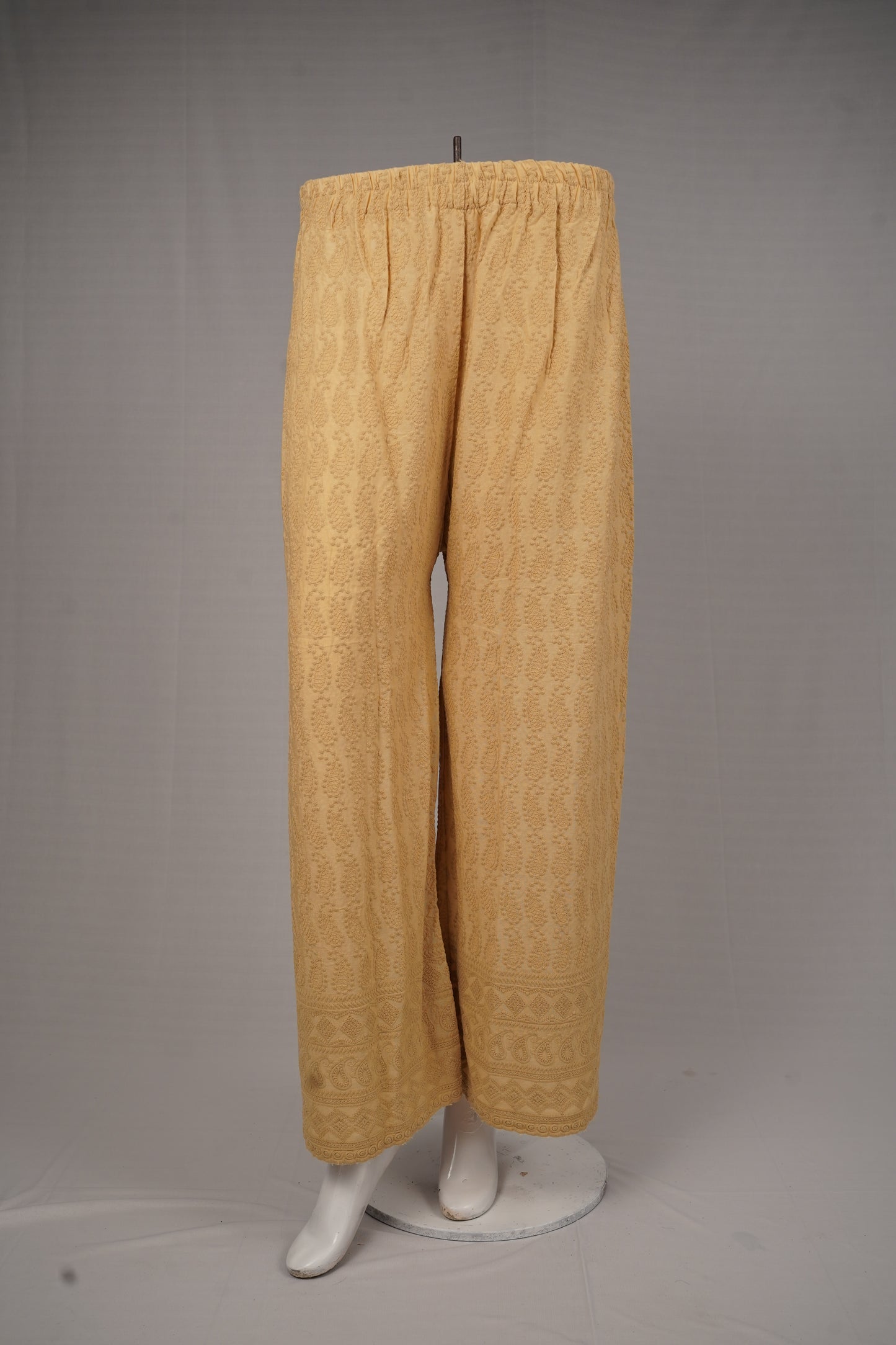 Reyon Palazzo – Women’s 14 GSM Embroidered Wide-Leg Pant