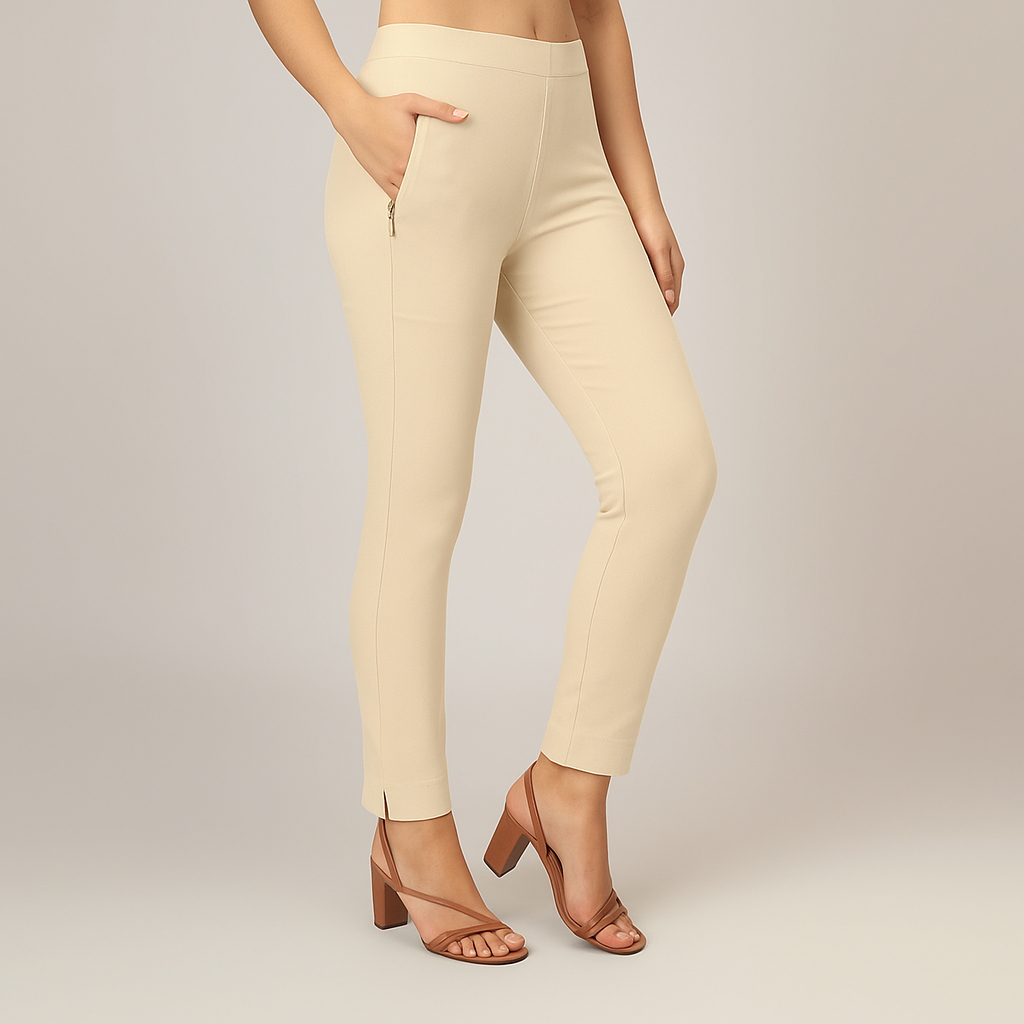 Women’s Straight Pants with Side Slit and Zipper Pocket– Multiple Colors 4XL TO 5XLSizes