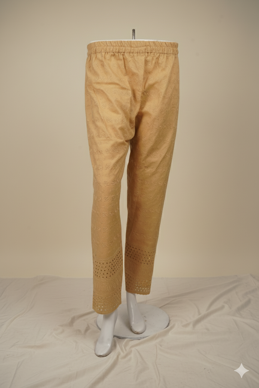 Makkhan Boring Palazzo – Women’s Cotton Mixed Wide-Leg Pants