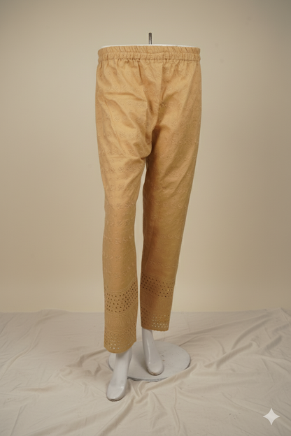 Makkhan Boring Palazzo – Women’s Cotton Mixed Wide-Leg Pants