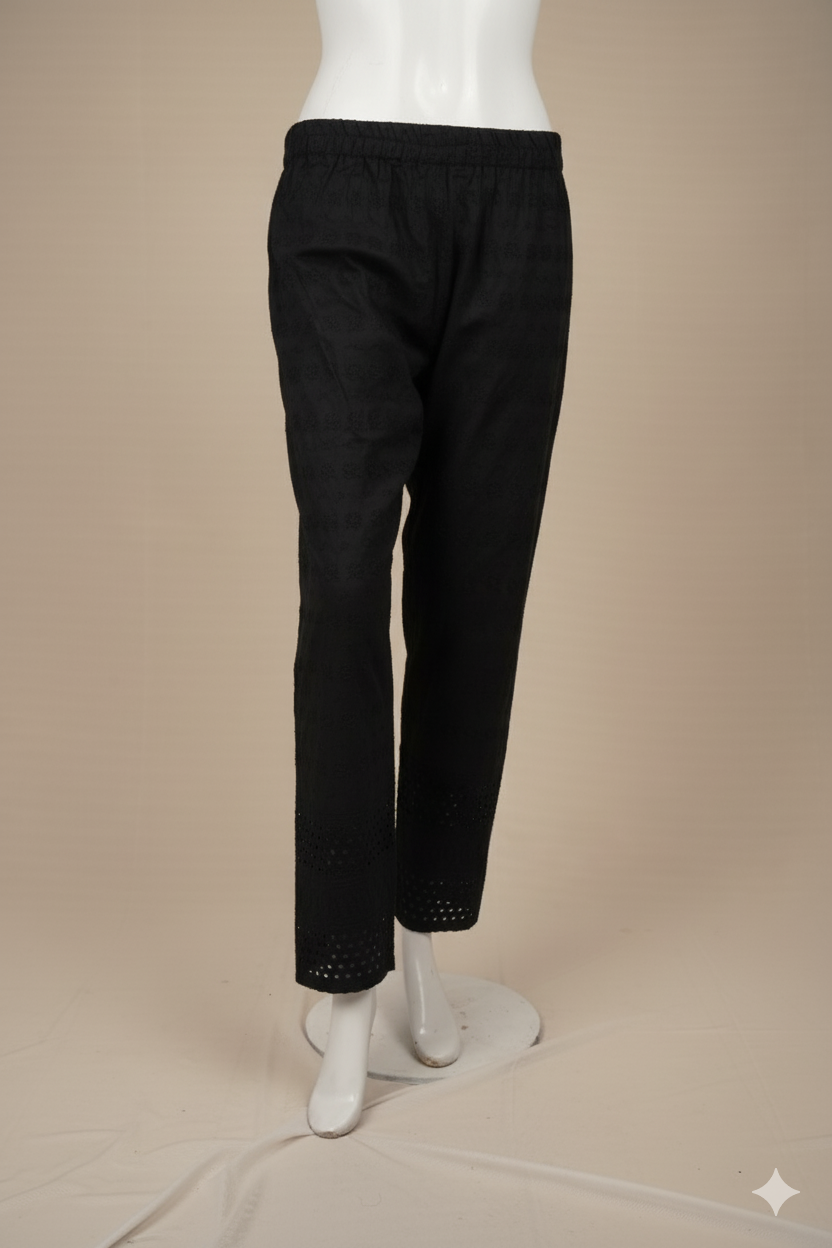 Makkhan Boring Palazzo – Women’s Cotton Mixed Wide-Leg Pants