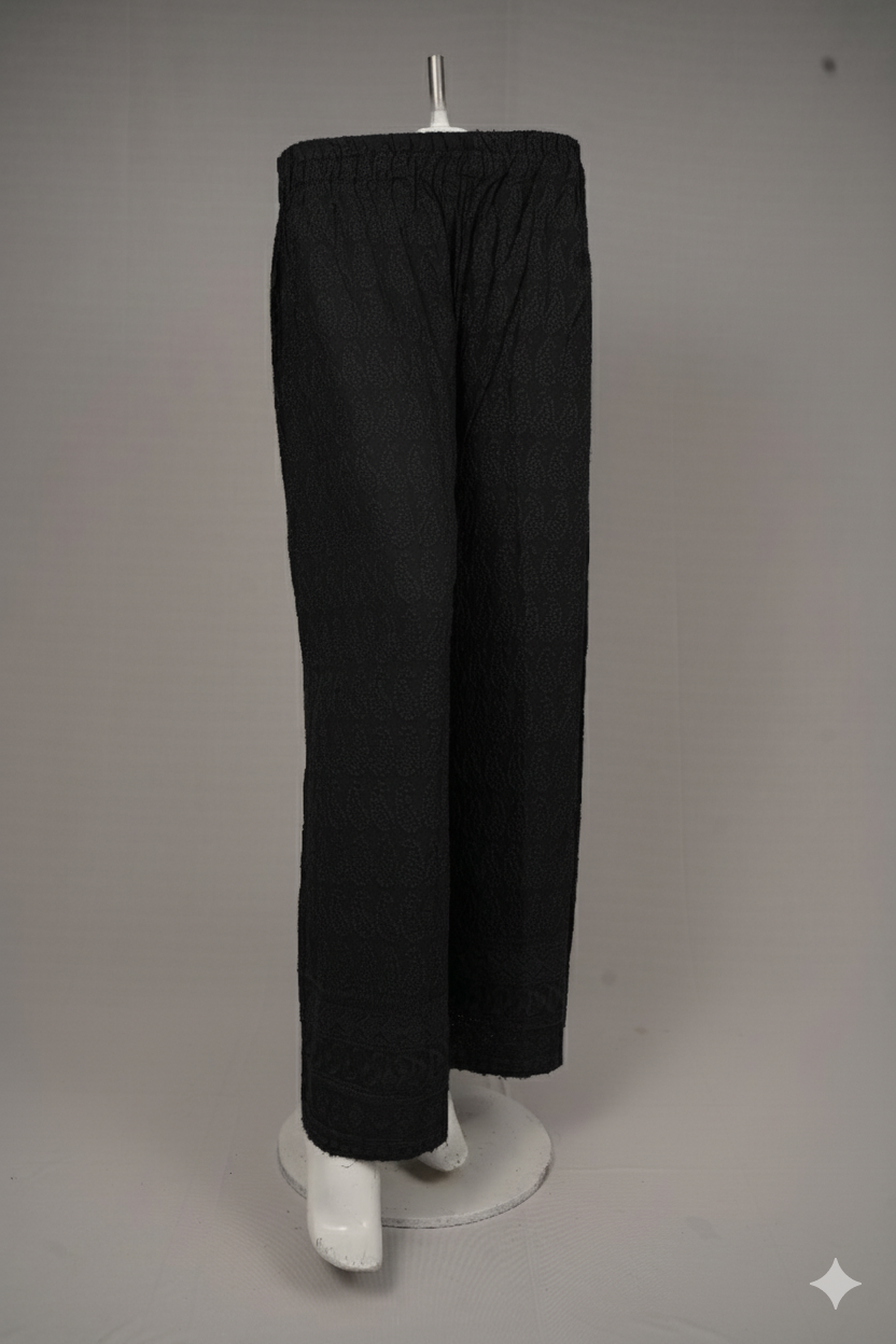 Chikankari Palazzo – Women’s Rayon 14 GM Embroidered Kairi Pants