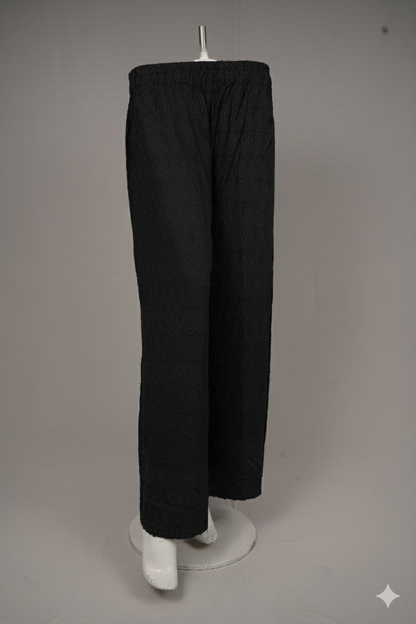 Chikankari Palazzo – Women’s Rayon 14 GM Embroidered Kairi Pants
