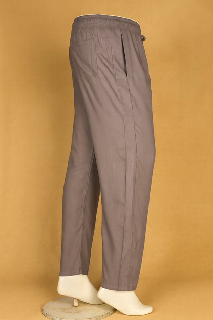 Linen Straight Fit Pants with Side & Back Pockets and drawstrings