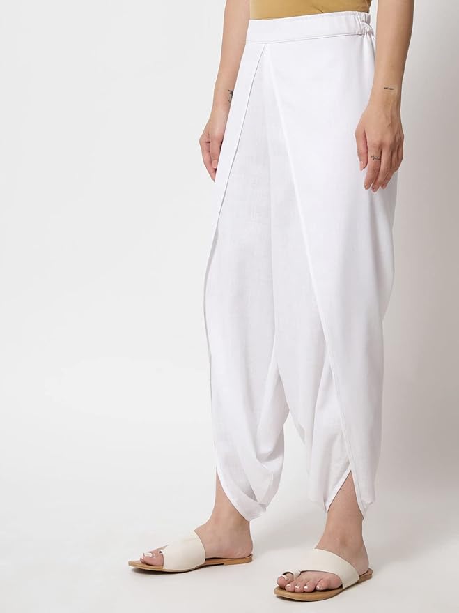Women's Cotton Solid Harem Dhoti Pants for Casual FusionWear