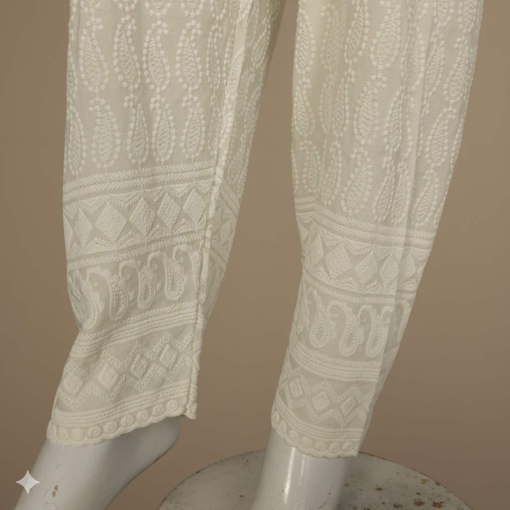 Chikankari Pant – Women’s Rayon Embroidered Kairi Pants