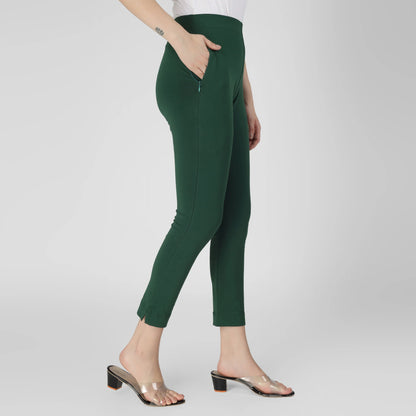 Women’s Straight Pants with Side Slit and Zipper Pocket– Multiple Colors XL TO 3XLSizes
