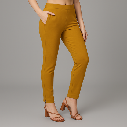 Women’s Straight Pants with Side Slit and Zipper Pocket– Multiple Colors XL TO 3XLSizes