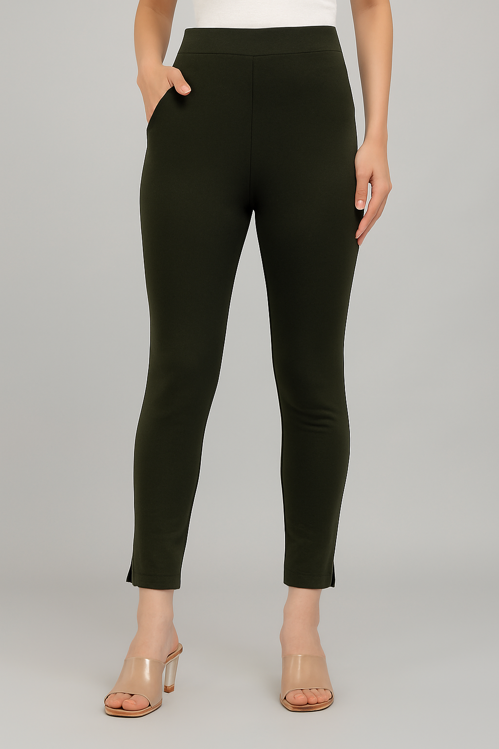 Women’s Straight Pants with Side Slit and Zipper Pocket– Multiple Colors 4XL TO 5XLSizes