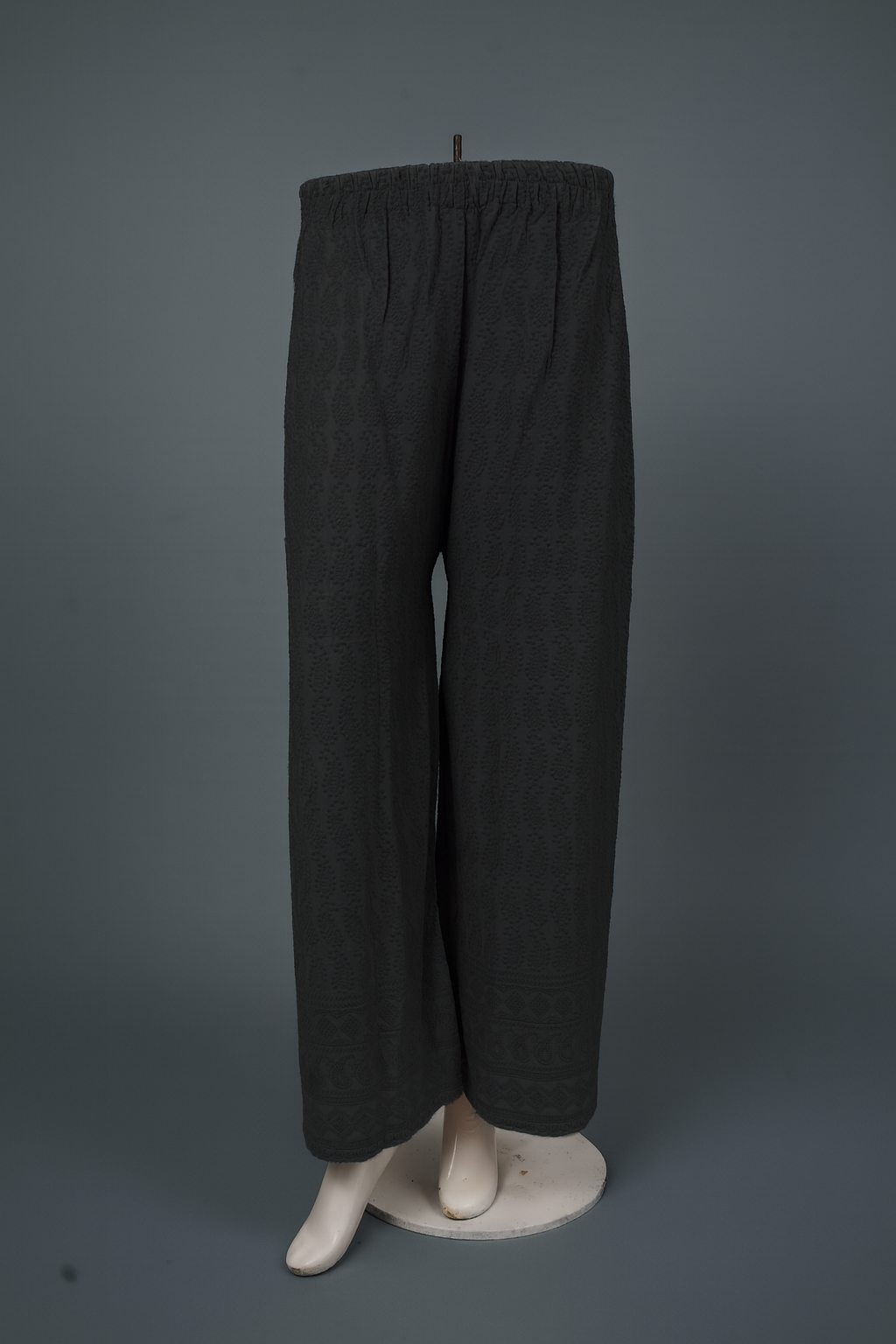 Reyon Palazzo – Women’s 14 GSM Embroidered Wide-Leg Pant