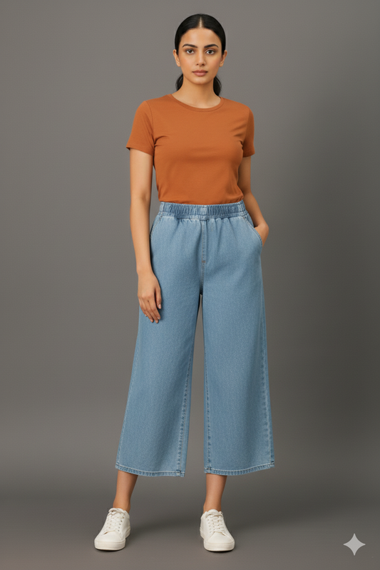 Denim Flare Pant Long – Women’s Wide-Leg Stretchable Jeans