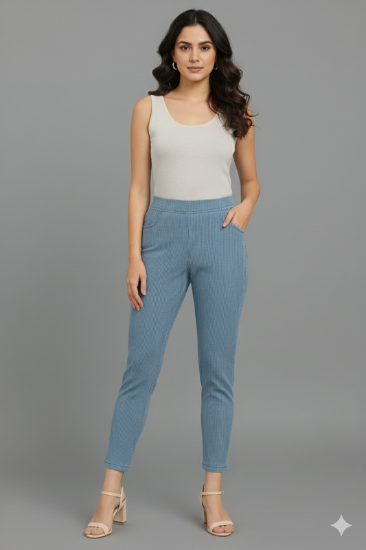 Denim Stripe Pant – Women’s Slim Fit Striped Jeans