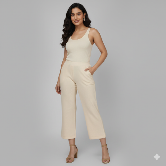 Short Flexi Rib Pant – Women’s Stretchable Ribbed Bottoms