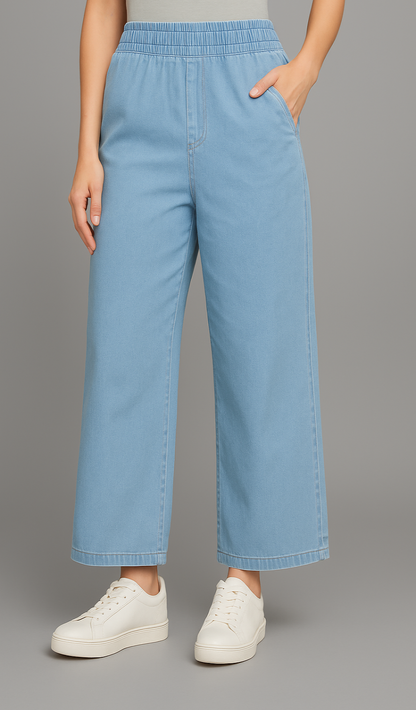 Denim Flare Pant Long – Women’s Wide-Leg Stretchable Jeans