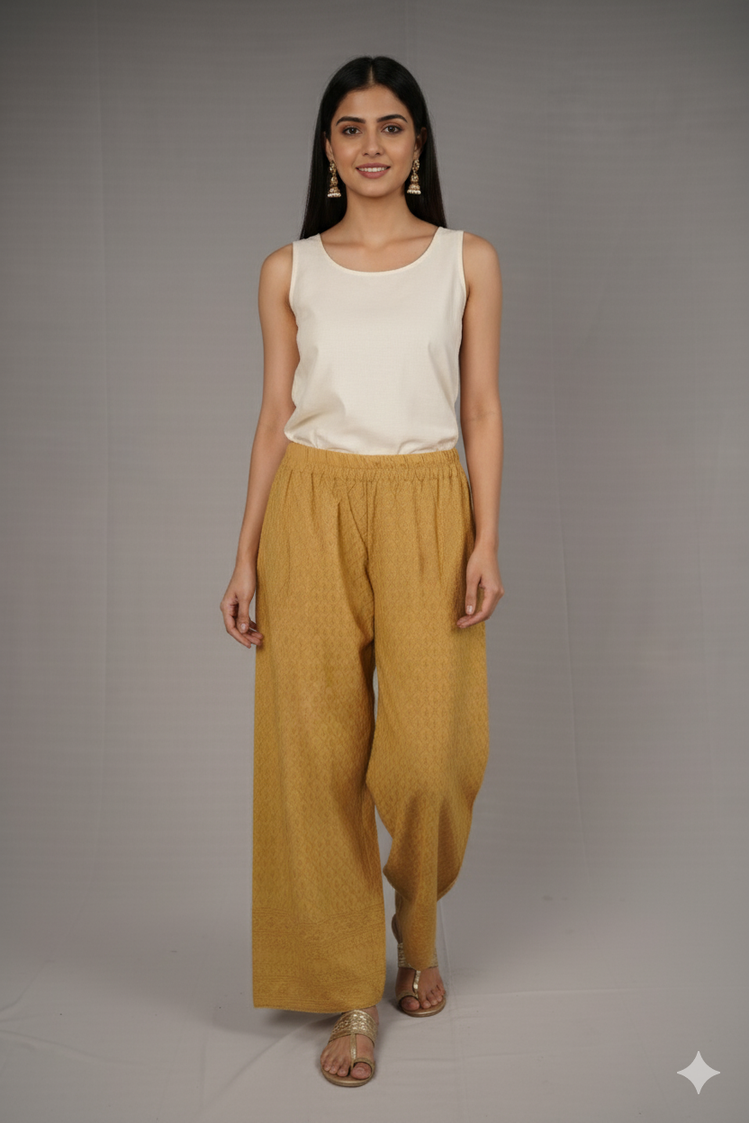 Palazzo Pants | Chikankari | Makai Embroidery