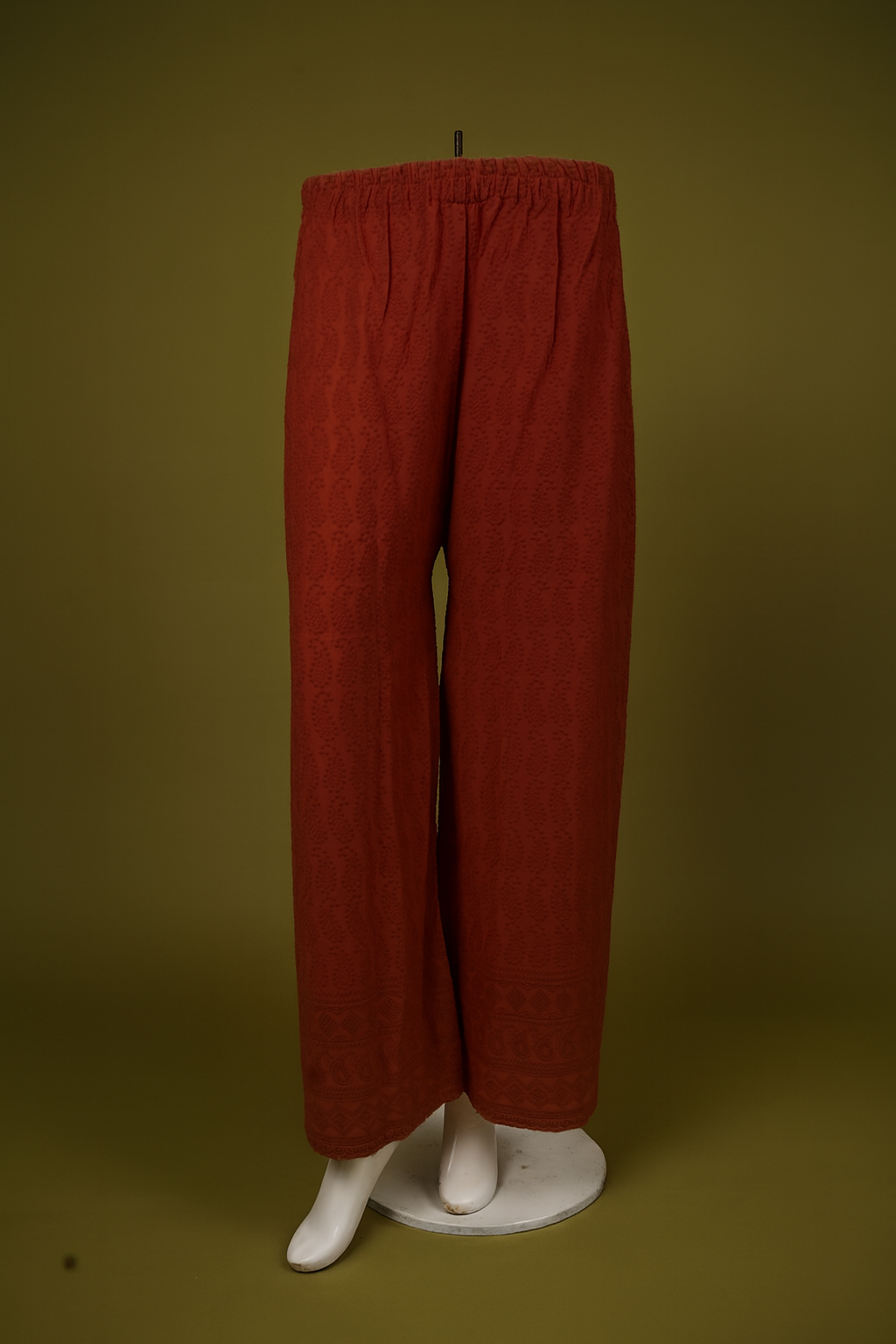 Reyon Palazzo – Women’s 14 GSM Embroidered Wide-Leg Pant