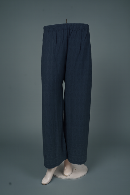 Reyon Palazzo – Women’s 14 GSM Embroidered Wide-Leg Pant
