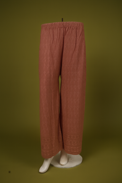 Reyon Palazzo – Women’s 14 GSM Embroidered Wide-Leg Pant