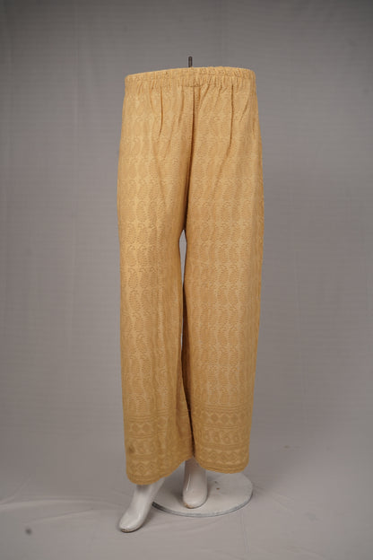 Reyon Palazzo – Women’s 14 GSM Embroidered Wide-Leg Pant