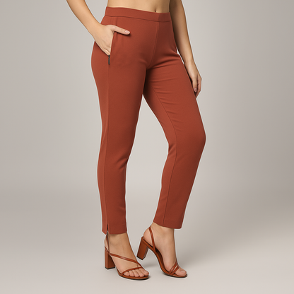 Women’s Straight Pants with Side Slit and Zipper Pocket– Multiple Colors XL TO 3XLSizes
