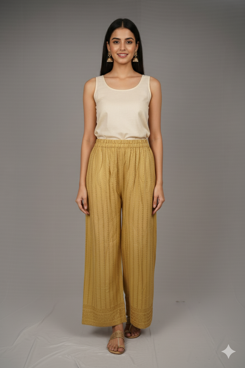 Palazzo Pants | Tower Collection | Embroidered Work