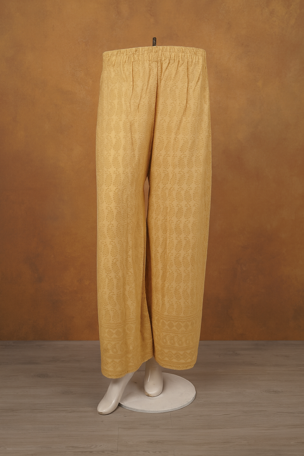 Reyon Palazzo – Women’s 14 GSM Embroidered Wide-Leg Pant