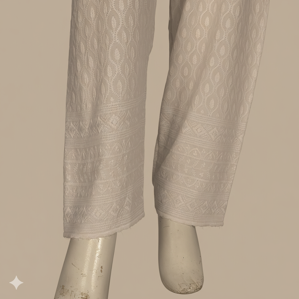 Makai Pants – Women’s 14 GM Embroidered Elastic Pants | Chikankari pants