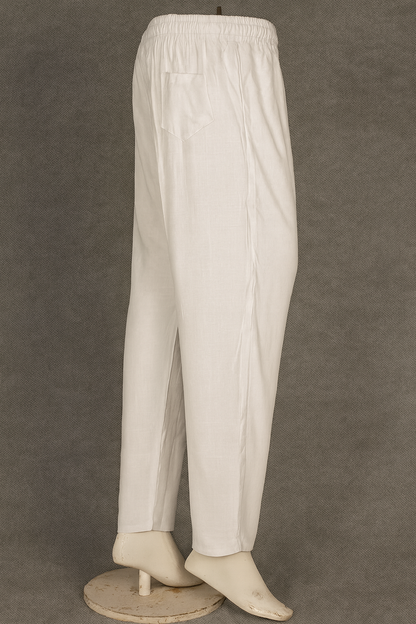Linen Straight Fit Pants with Side & Back Pockets and drawstrings