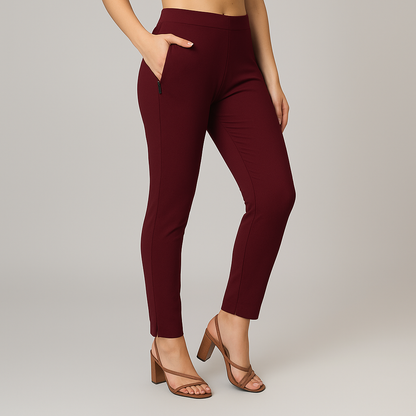 Women’s Straight Pants with Side Slit and Zipper Pocket– Multiple Colors XL TO 3XLSizes