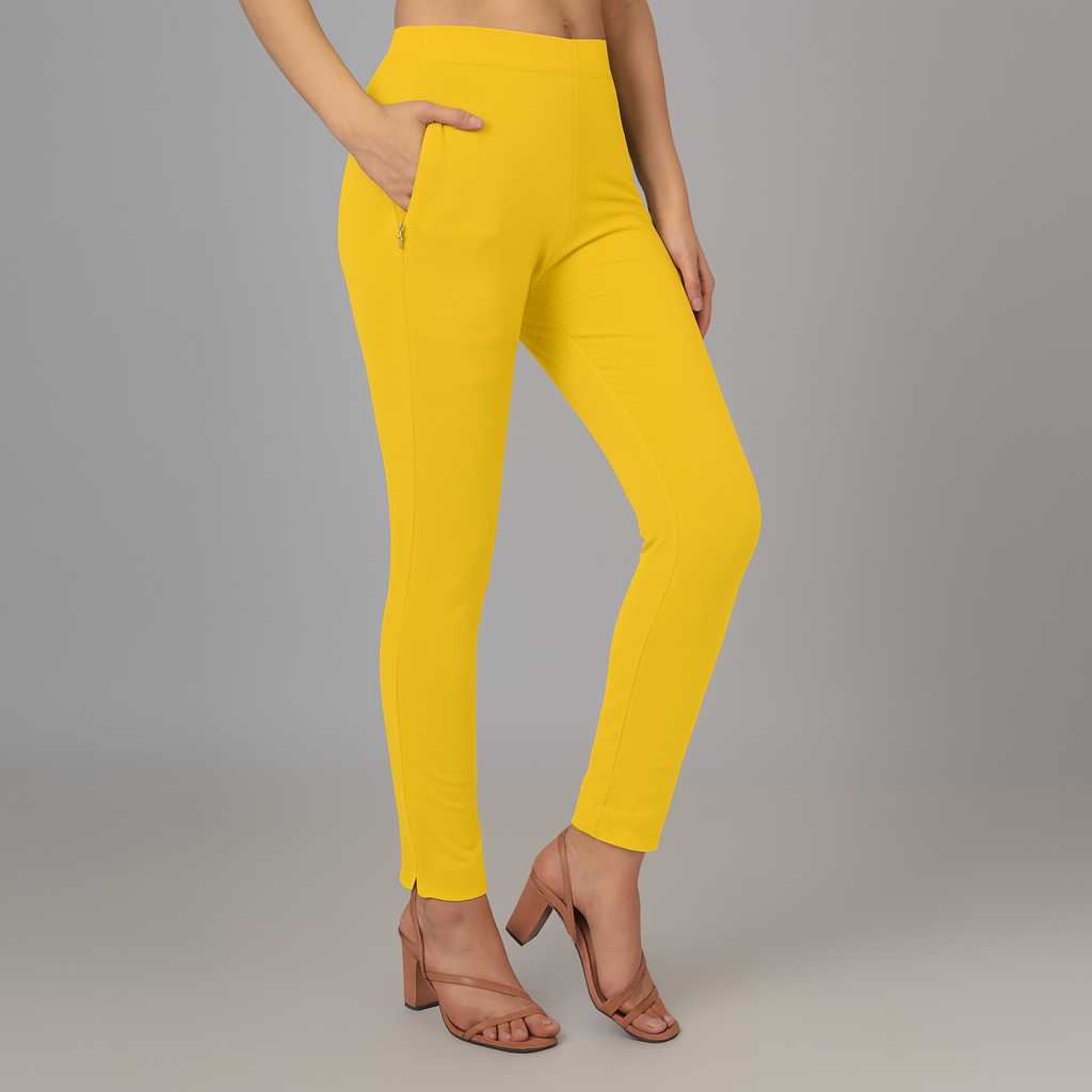 Women’s Straight Pants with Side Slit and Zipper Pocket– Multiple Colors XL TO 3XLSizes